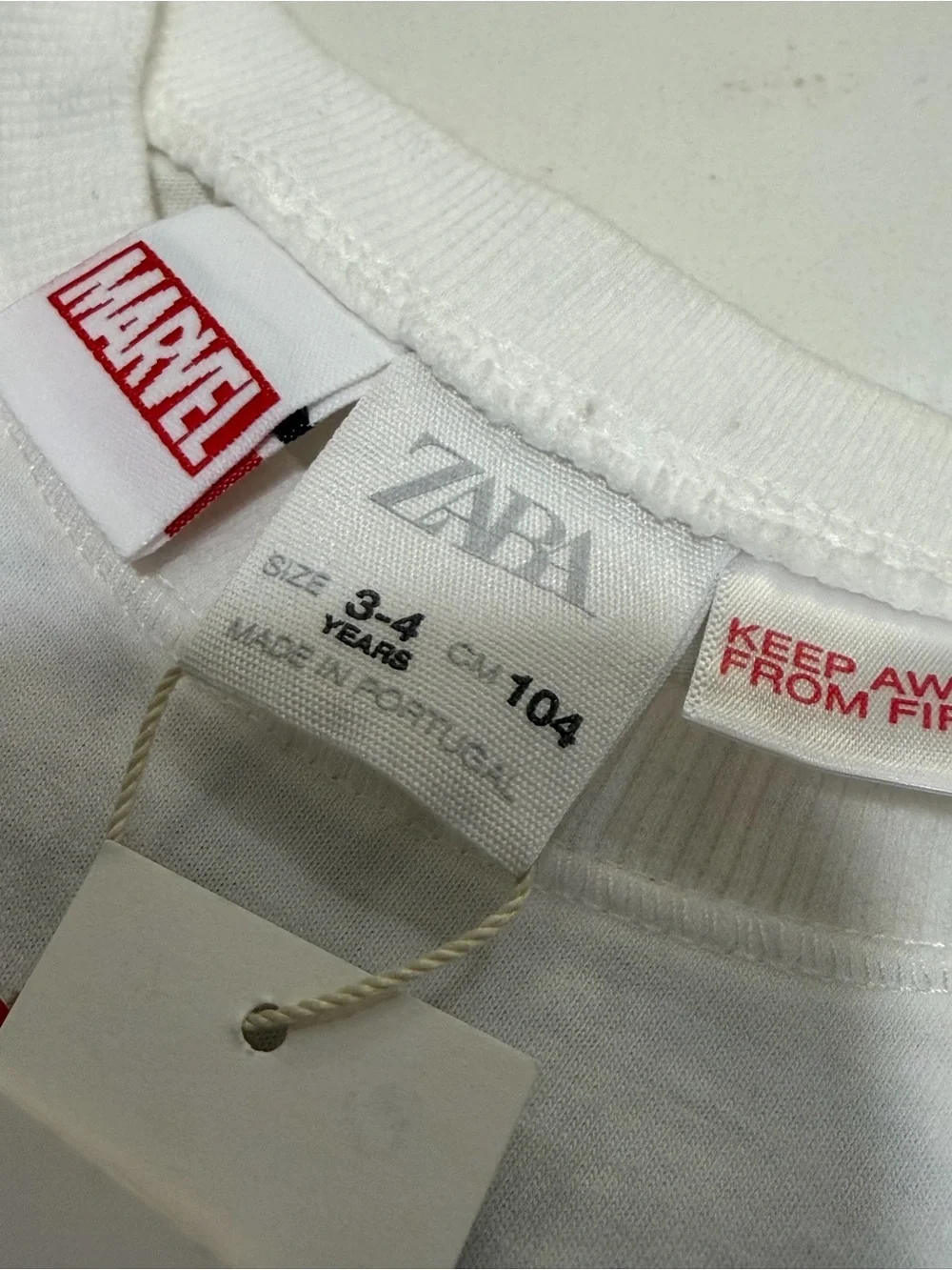 Zara White Tee with Red & Blue Spider-Man Print